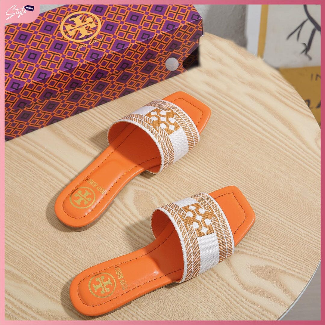 TB203-10 Casual Flat Sandal Shoes StyleMoto Orange 35 
