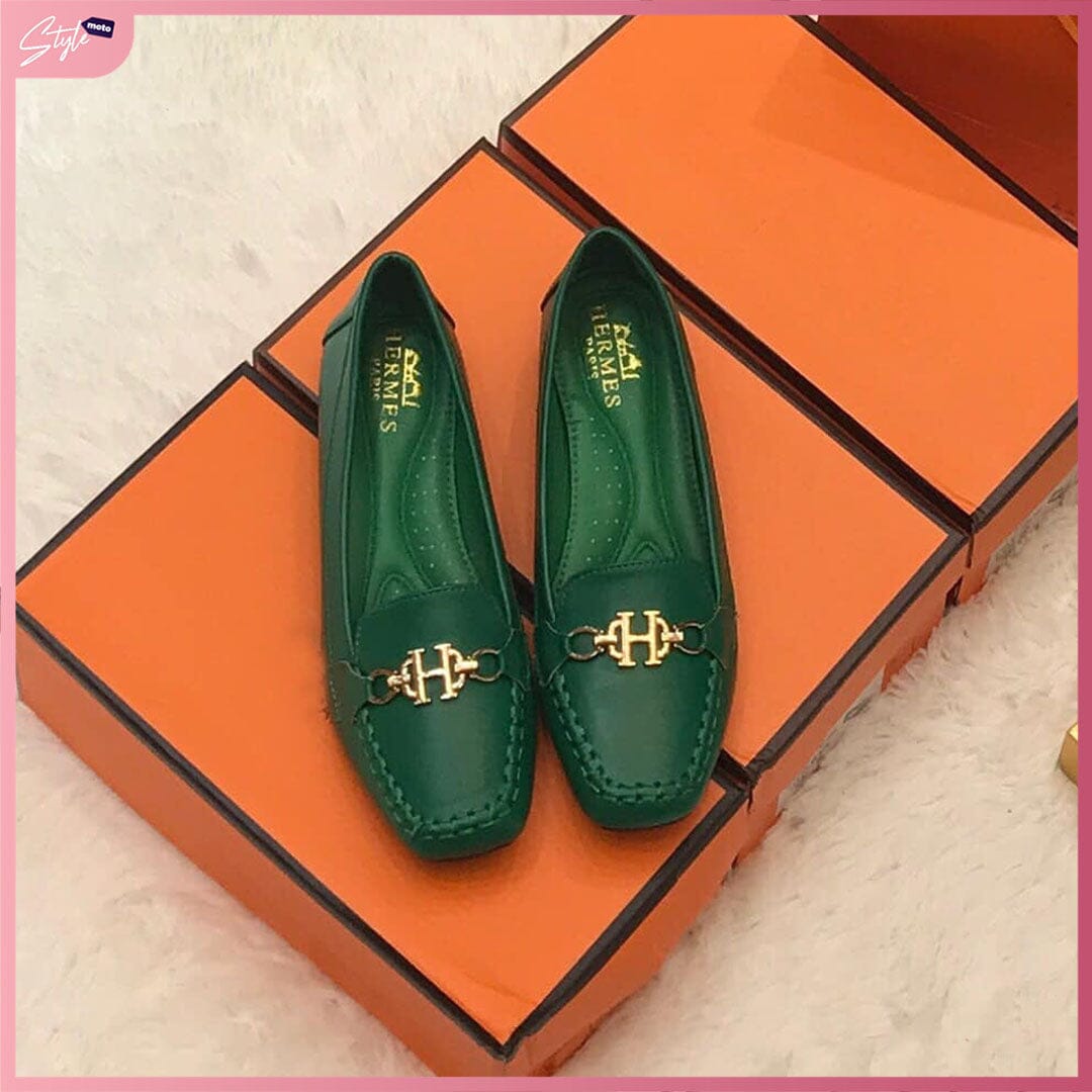 H3199-H97 Women's Casual Loafer Shoes StyleMoto Green 35 