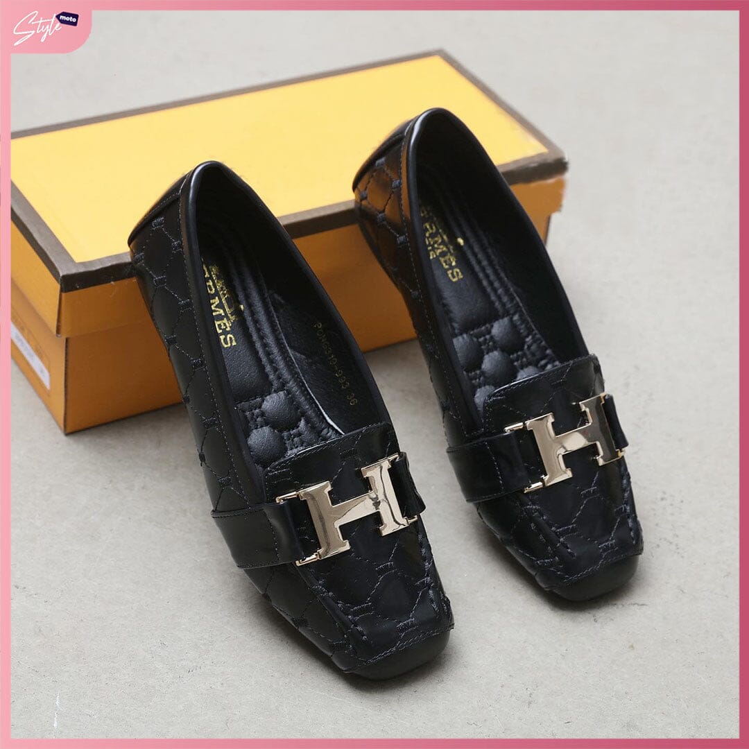 H319-993 Casual Loafer Shoes StyleMoto Black 35 