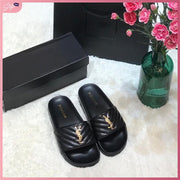 YSL388-50 Women's Casual Slide Shoes StyleMoto Black 35 