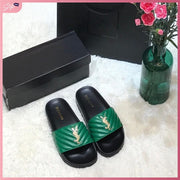 YSL388-50 Women's Casual Slide Shoes StyleMoto Green 35 