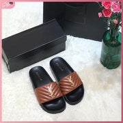 YSL388-50 Women's Casual Slide Shoes StyleMoto Tan 35 
