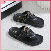 CC58-C31 Comfort Flat Sandal Shoes StyleMoto Black 35 