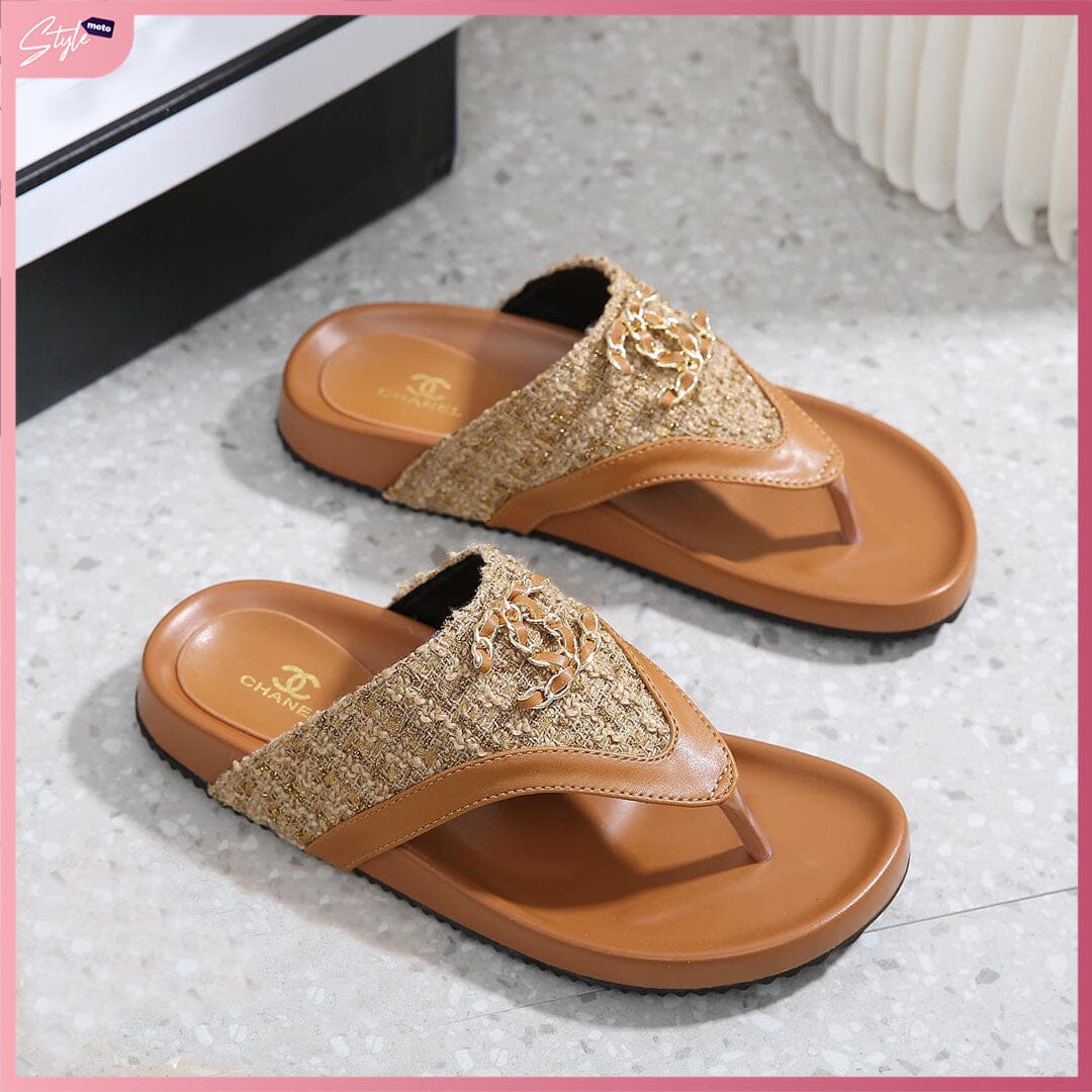 CC58-C31 Comfort Flat Sandal Shoes StyleMoto Camel 35 