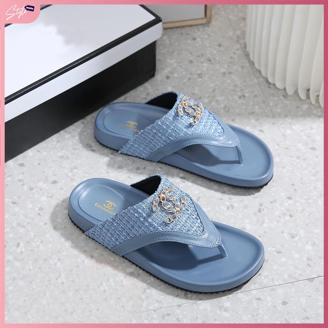 CC58-C31 Comfort Flat Sandal Shoes StyleMoto Blue 35 