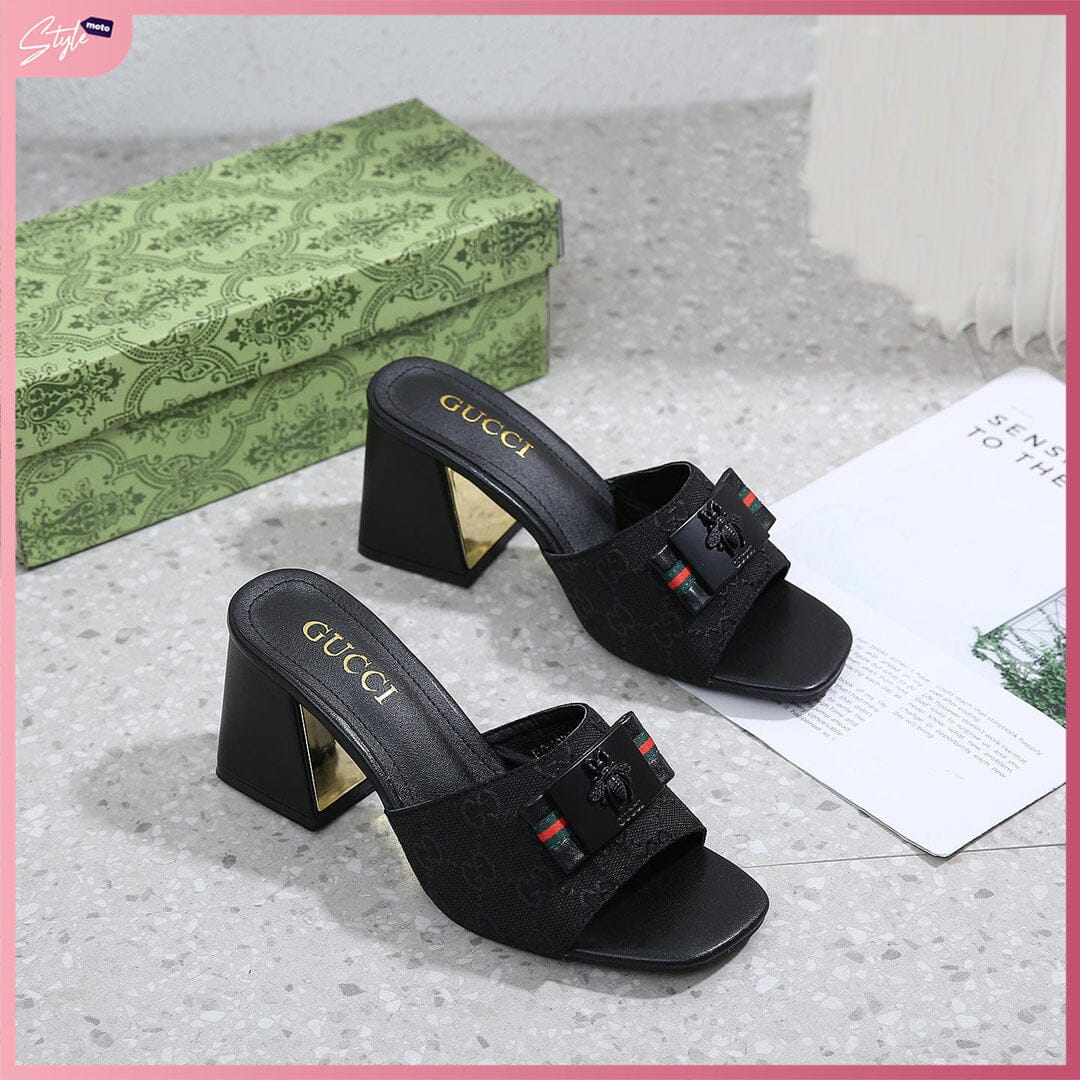 GG768-G7 Casual 3-Inch Heels Sandal (Premium) Shoes StyleMoto Black 35 