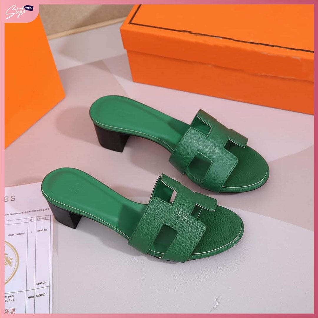 H913 Casual 1.5-Inch Heels Sandal (Top Grade) Shoes StyleMoto Green 35 