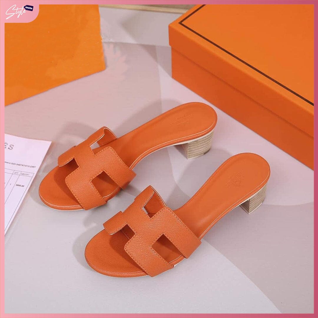 H913 Casual 1.5-Inch Heels Sandal (Top Grade) Shoes StyleMoto Orange 35 