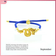 CFK2024 Lucky Charm Wealth Dragon Birthstone Adjustable String Bracelet Bracelets StyleMoto September 