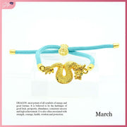 CFK2024 Lucky Charm Wealth Dragon Birthstone Adjustable String Bracelet Bracelets StyleMoto March 