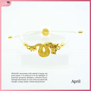 CFK2024 Lucky Charm Wealth Dragon Birthstone Adjustable String Bracelet Bracelets StyleMoto April 