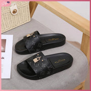 LV03-80 Casual Mono Slides Shoes StyleMoto Black 35 