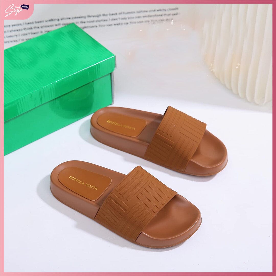BOT03-77 Comfort Slide Shoes StyleMoto Brown 35 
