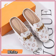 LV1071-1 Stylish Flat Half Shoes Shoes StyleMoto White 35 