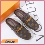 LV1071-1 Stylish Flat Half Shoes Shoes StyleMoto Brown 35 