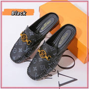 LV1071-5 Stylish Flat Half Shoes Shoes StyleMoto Black 35 