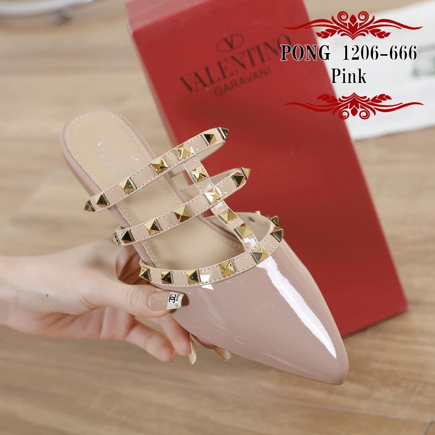 VAL1206-666 Pointed-Toe Flat Half Shoes Shoes StyleMoto 