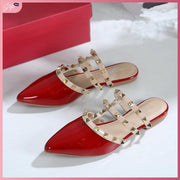 VAL1206-666 Pointed-Toe Flat Half Shoes Shoes StyleMoto Red 35 