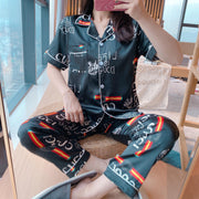 Silk Sleepwear Short Sleeve Pajama Set StyleMoto 