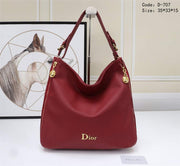 D707 Leather Hobo Shoulder Bag StyleMoto Red 