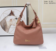 D707 Leather Hobo Shoulder Bag StyleMoto Pink 