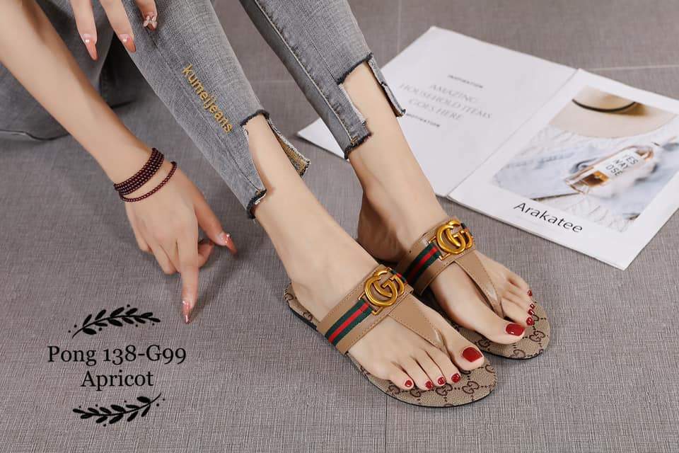 GG138-G99 Double G Leather Thong Sandals Shoes StyleMoto 