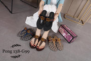 GG138-G99 Double G Leather Thong Sandals Shoes StyleMoto 