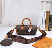 LV45707 Papillon Bag with Coin Purse StyleMoto Mono Tan 
