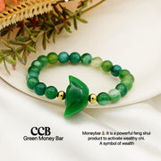 Jadeite Money Bar Unisex Bracelet StyleMoto CCB Green Agate 