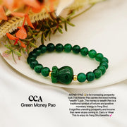 Jadeite Money Pao Unisex Bracelet StyleMoto Green 