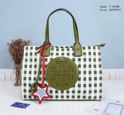 TB1678 Signature Ella Tote Bag StyleMoto Green Checkered 