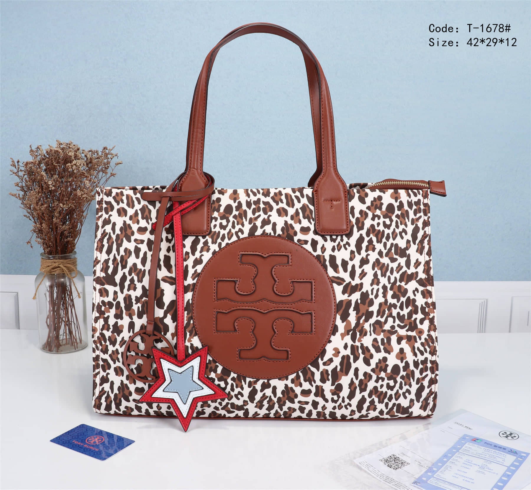 TB1678 Signature Ella Tote Bag StyleMoto Leopard Floral 