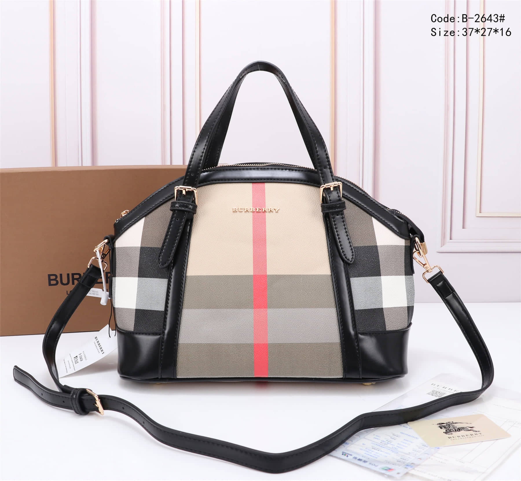BB2643 Casual Handbag With Sling (Top Grade) StyleMoto Black 