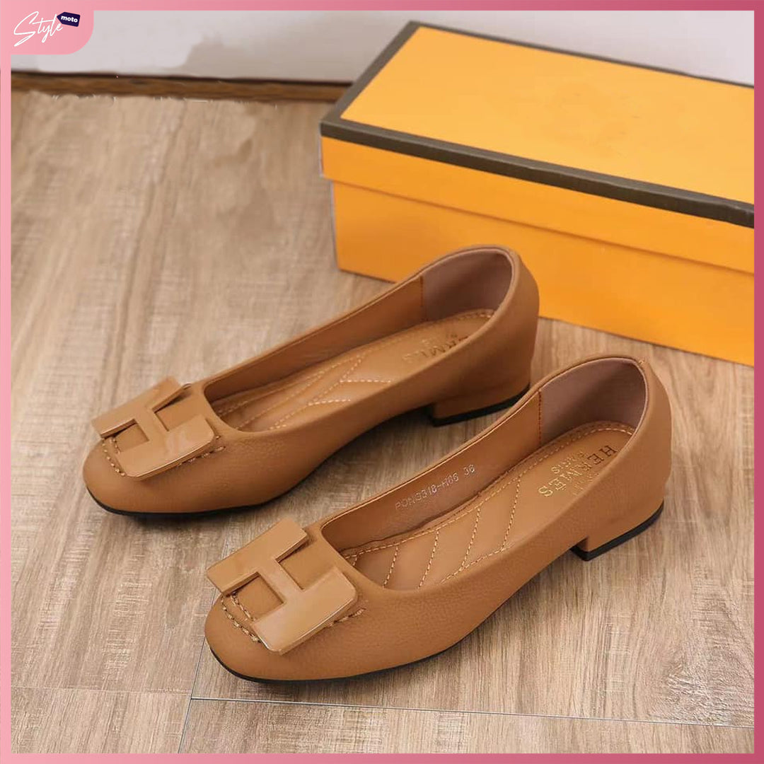 H318-H66 Casual Mini-Wedge Shoes Shoes StyleMoto Brown 35 