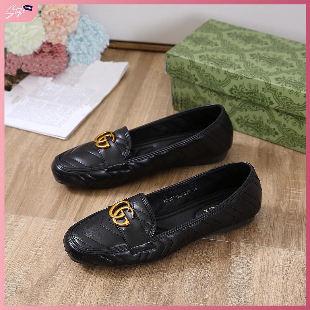 GG3199-G22 Korean Style Casual Loafer Shoes StyleMoto Black 35 