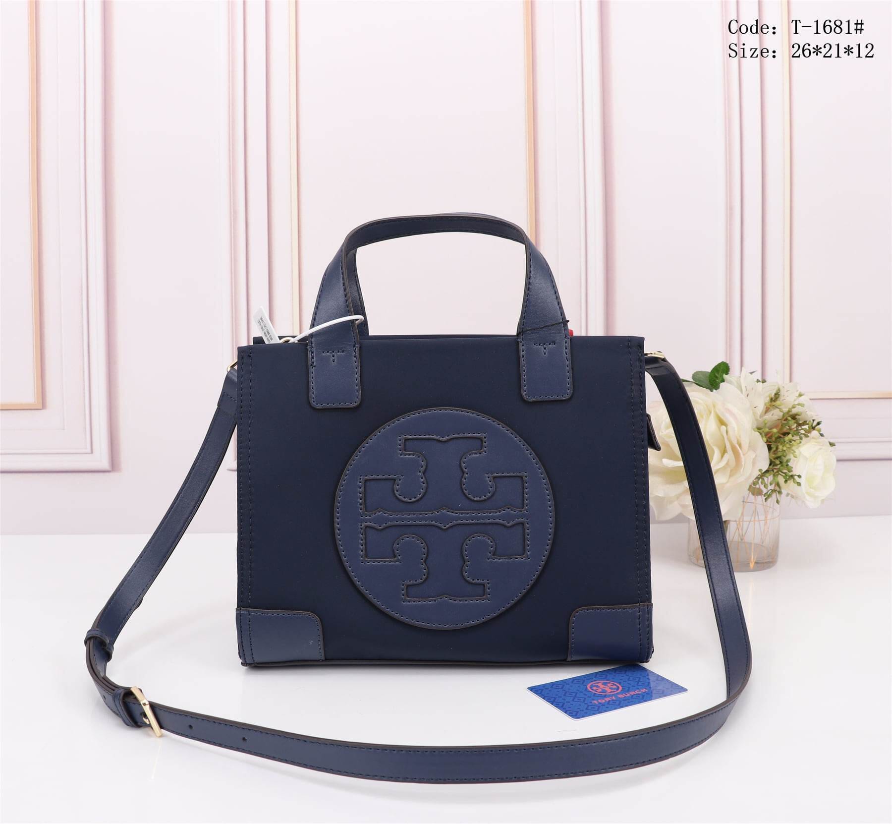 TB1681 Casual Handbag With Sling StyleMoto Blue Plain 
