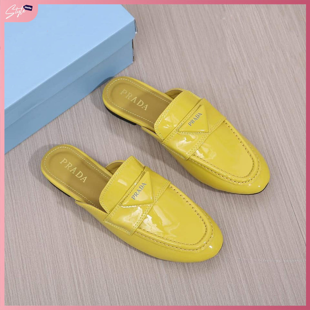 PRD578-P5 Casual Flat Half Shoes Shoes StyleMoto Yellow 35 