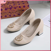 TB626-2 Korean Style 2-Inch Heels Shoes StyleMoto Beige 35 