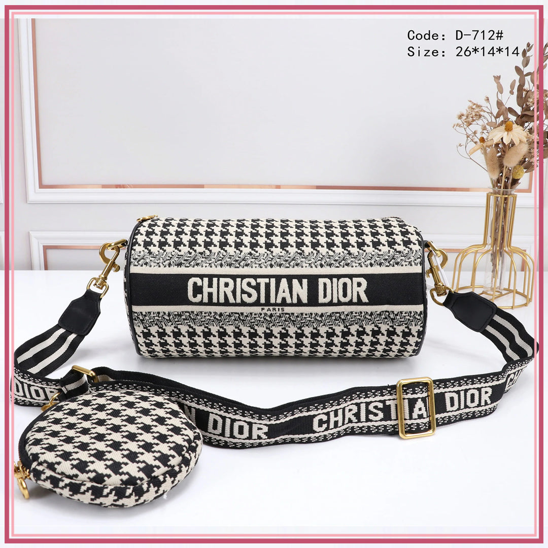 D712 Papillon Bag with Coin Purse StyleMoto Black checkered 