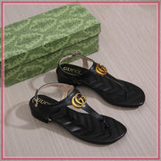 GG828 Casual Flat Thong Sandal Shoes StyleMoto Black 35 