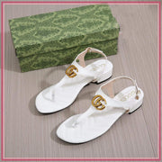 GG828 Casual Flat Thong Sandal Shoes StyleMoto White 35 