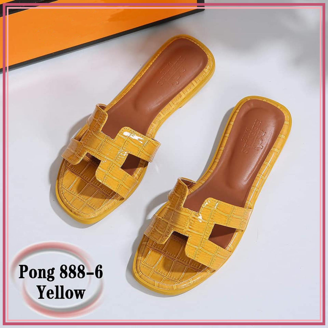 H888-6 Oran Croc-Effect Sandals Shoes StyleMoto Yellow 35 