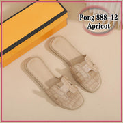 H888-12 Oran Croc-Effect Flat Sandals StyleMoto Apricot 35 