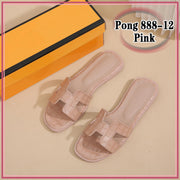 H888-12 Oran Croc-Effect Flat Sandals StyleMoto Pink 35 