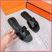 H888-1 Oran Stitched-Edge Plain Sandals Shoes StyleMoto Black 35 