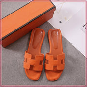 H888-1 Oran Stitched-Edge Plain Sandals Shoes StyleMoto Orange 35 