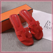 H888-1 Oran Stitched-Edge Plain Sandals Shoes StyleMoto Red 35 