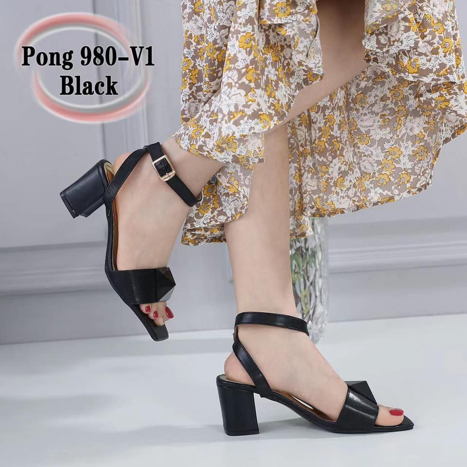 Korea Women Block Heels SImple Ankle Strap Suede Sandals GZ-34 | Shopee  Philippines