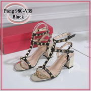 VAL980-V39 Casual 2.5-Inch Heels Sandal Shoes StyleMoto Black 35 
