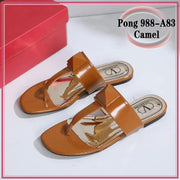 VAL988-A83 Casual Flat Thong Sandal Shoes StyleMoto Camel 35 